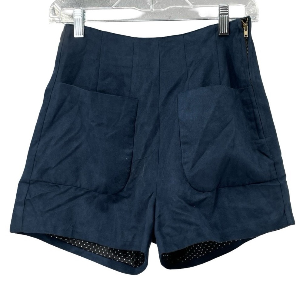 Ark & Co. Women's Shorts High Waisted Navy Blue Faux Suede Small NWOT